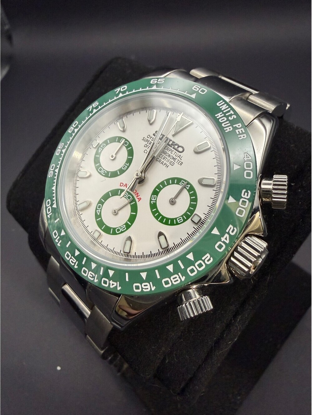 Custom Seiko Mod Daytona White Hulk Mod